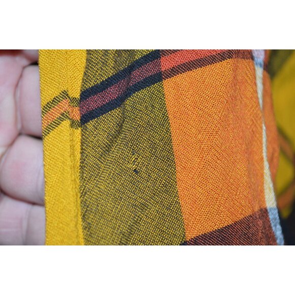 Est. 1946 Women Gold Multicolored Plaid Pullover Shirt Size 22/24 W Pockets READ - Picture 5 of 7